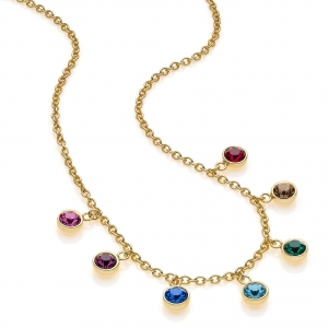 Silver necklace with crystal